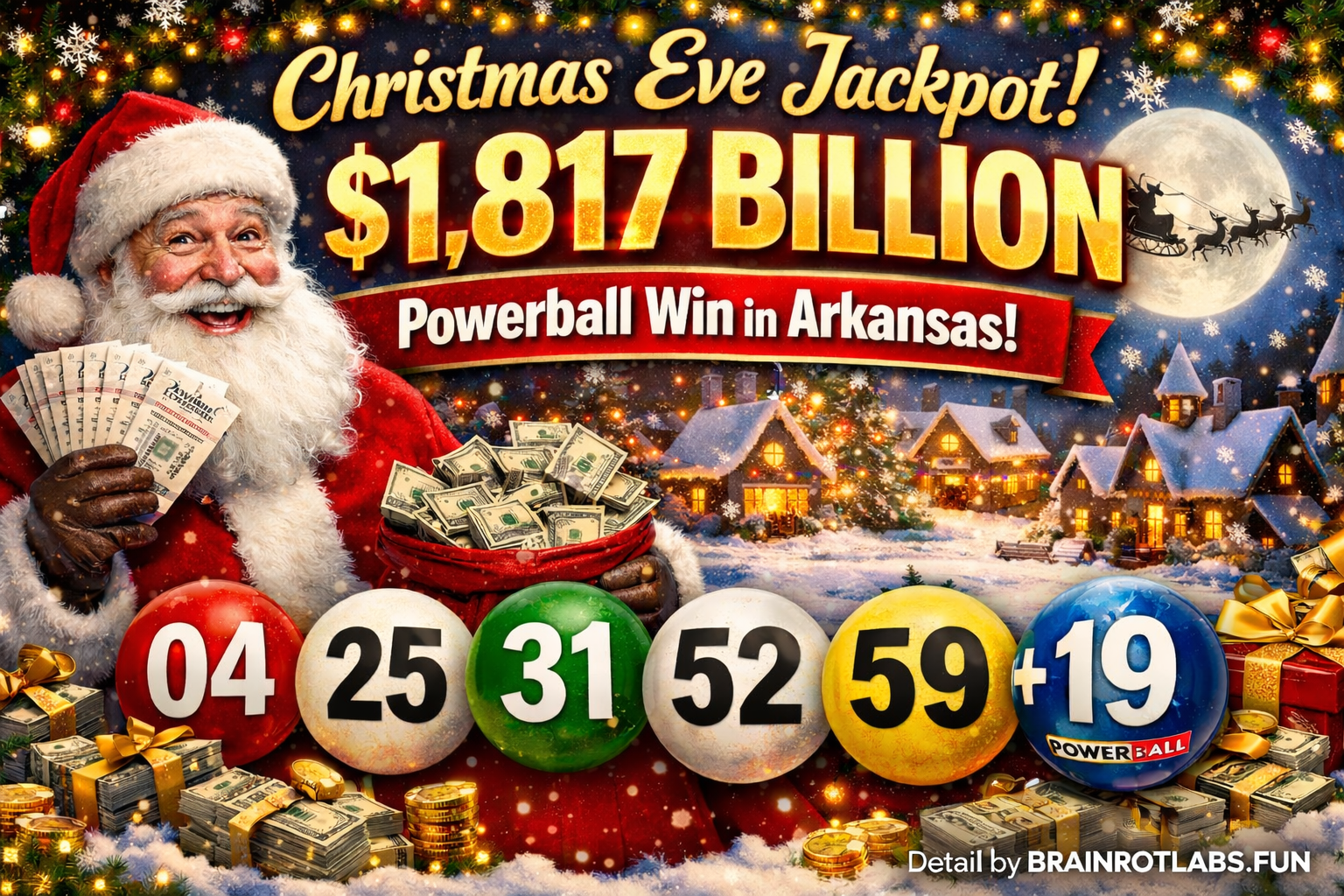 power ball winner 1.88 billion dollars - christmas eve